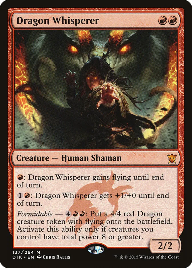 2015 Dragons of Tarkir Dragon Whisperer #137 mythic card image