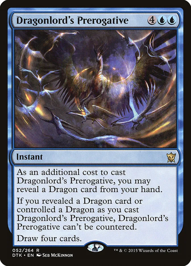 2015 Dragons of Tarkir Dragonlord's Prerogative rare #52 rare card image