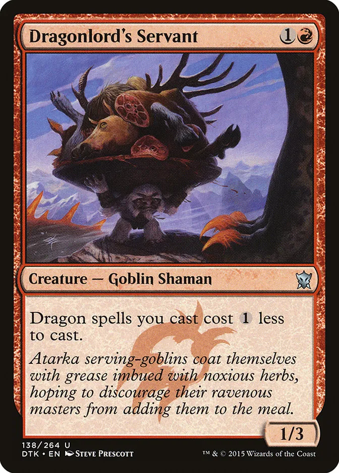 2015 Dragons of Tarkir Dragonlord's Servant uncommon #138 uncommon card image