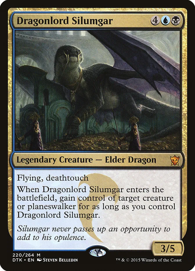 2015 Dragons of Tarkir Dragonlord Silumgar #220 mythic card image