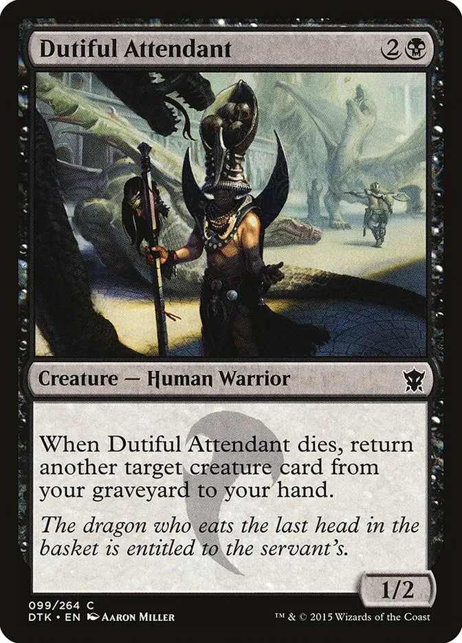 2015 Dragons of Tarkir Dutiful Attendant [Foil] common #99 common card image