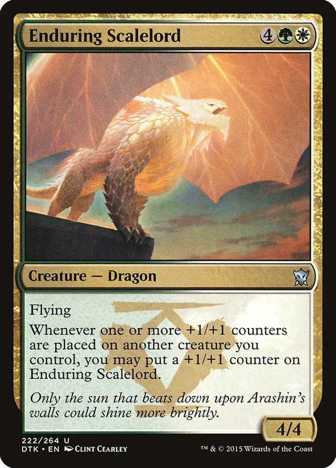 2015 Dragons of Tarkir Enduring Scalelord uncommon #222 uncommon card image