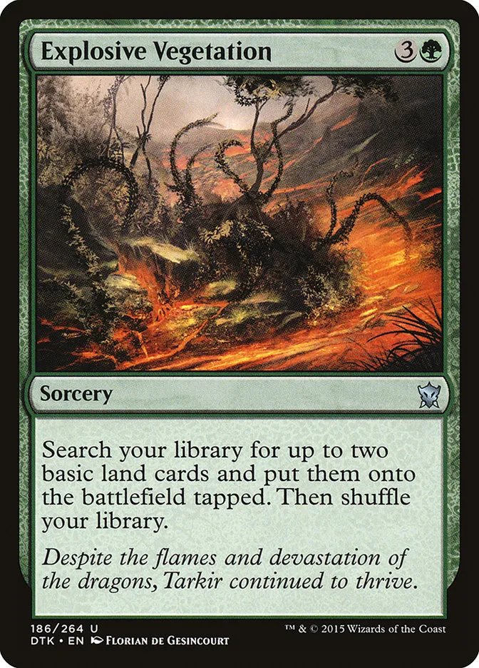 2015 Dragons of Tarkir Explosive Vegetation uncommon #186 uncommon card image