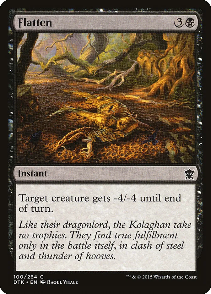 2015 Dragons of Tarkir Flatten common #100 common card image