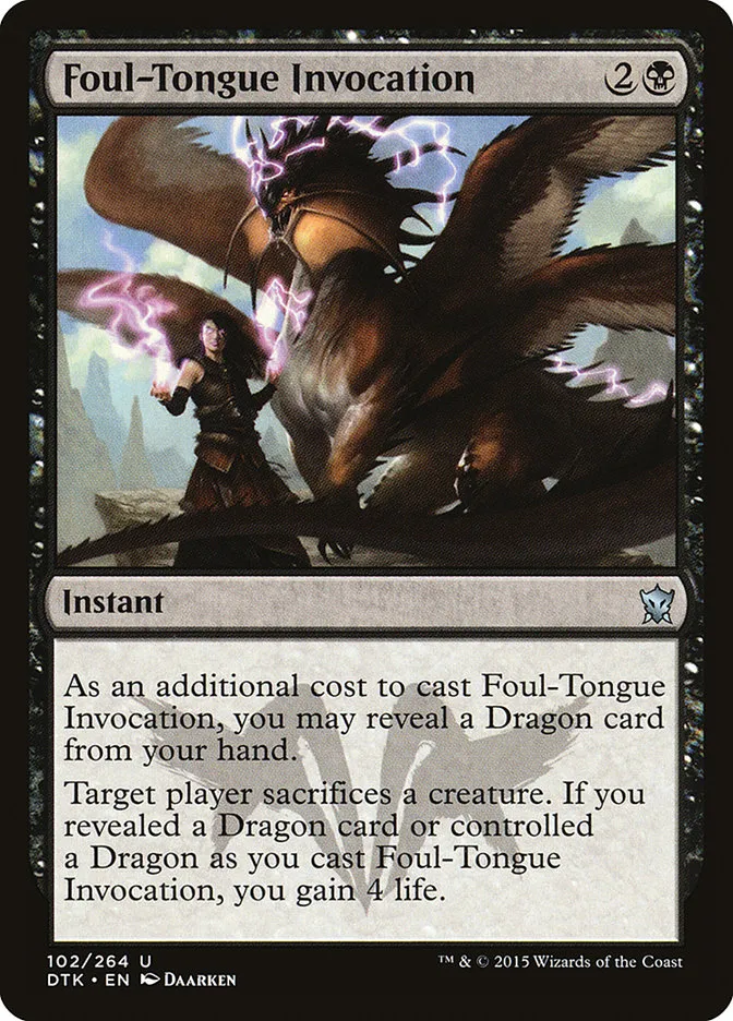 2015 Dragons of Tarkir Foul-Tongue Invocation uncommon #102 uncommon card image