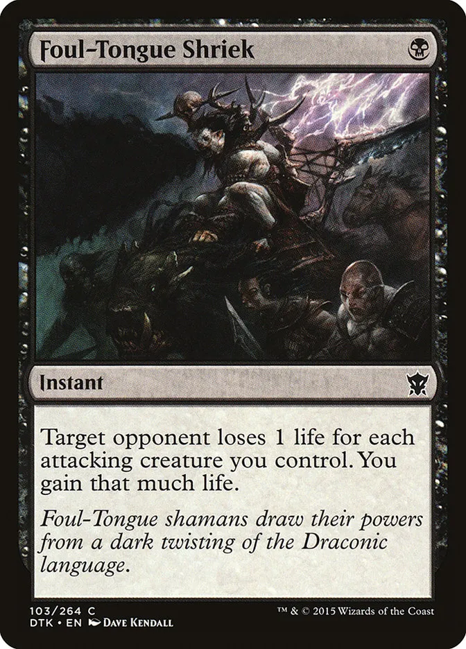 2015 Dragons of Tarkir Foul-Tongue Shriek common #103 common card image