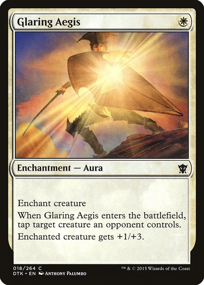 2015 Dragons of Tarkir Glaring Aegis common #18 common card image