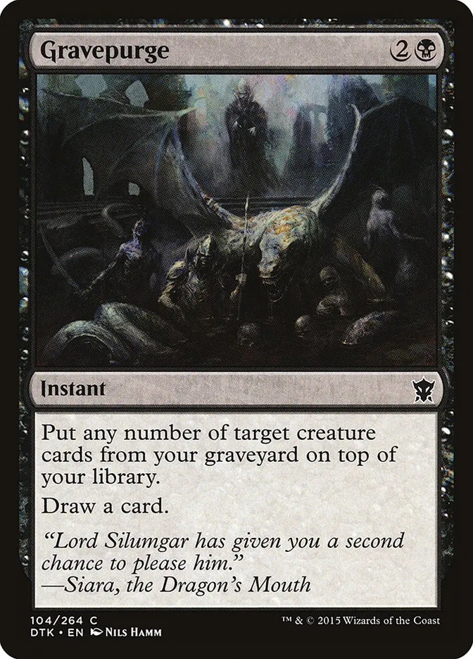 2015 Dragons of Tarkir Gravepurge common #104 common card image