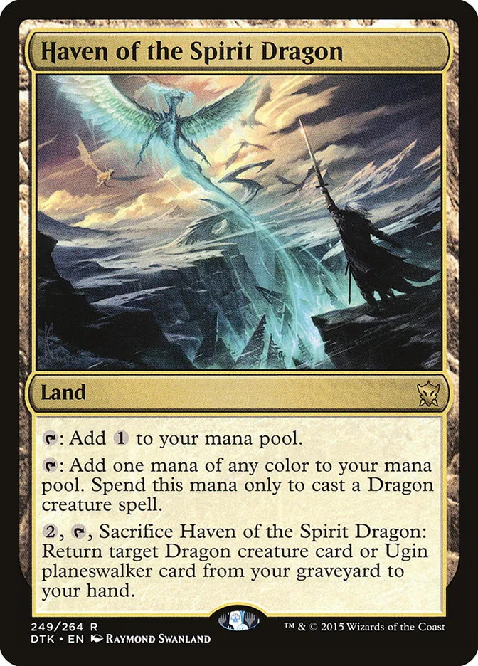 2015 Dragons of Tarkir Haven of the Spirit Dragon rare #249 rare card image