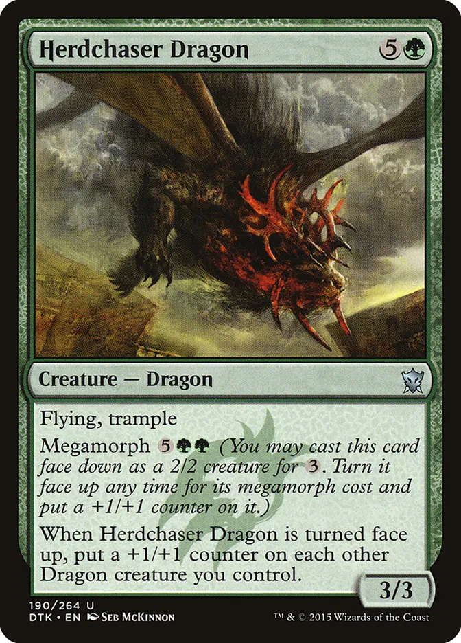 2015 Dragons of Tarkir Herdchaser Dragon uncommon #190 uncommon card image