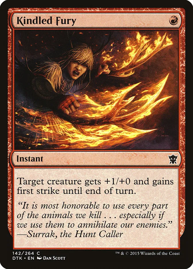 2015 Dragons of Tarkir Kindled Fury #142 common card image