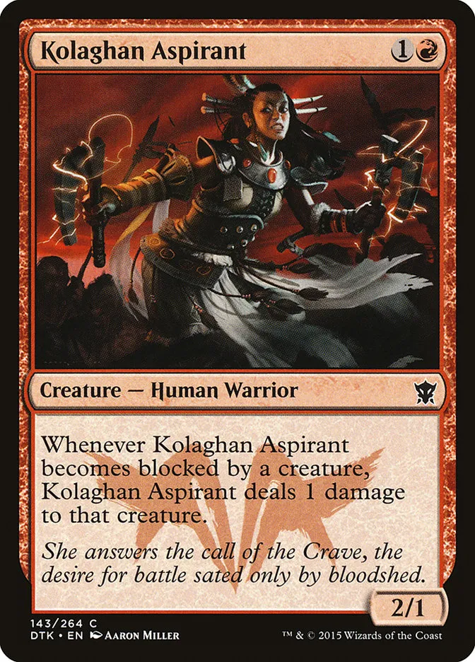 2015 Dragons of Tarkir Kolaghan Aspirant #143 common card image