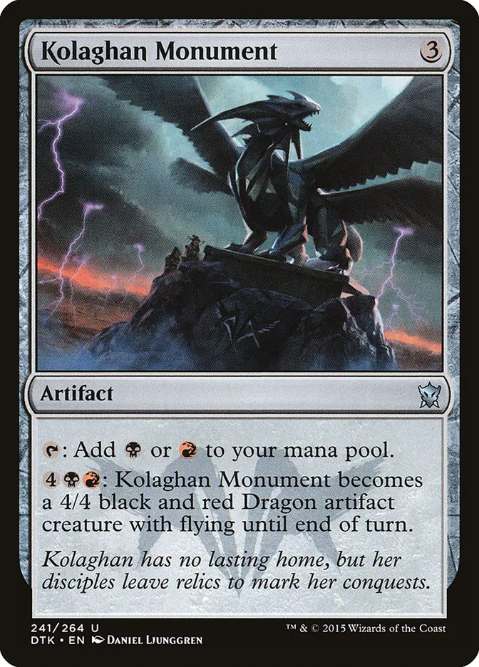 2015 Dragons of Tarkir Kolaghan Monument uncommon #241 uncommon card image