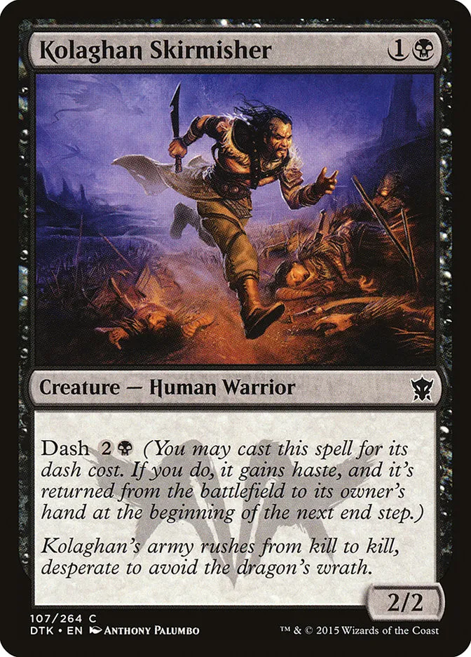 2015 Dragons of Tarkir Kolaghan Skirmisher #107 common card image