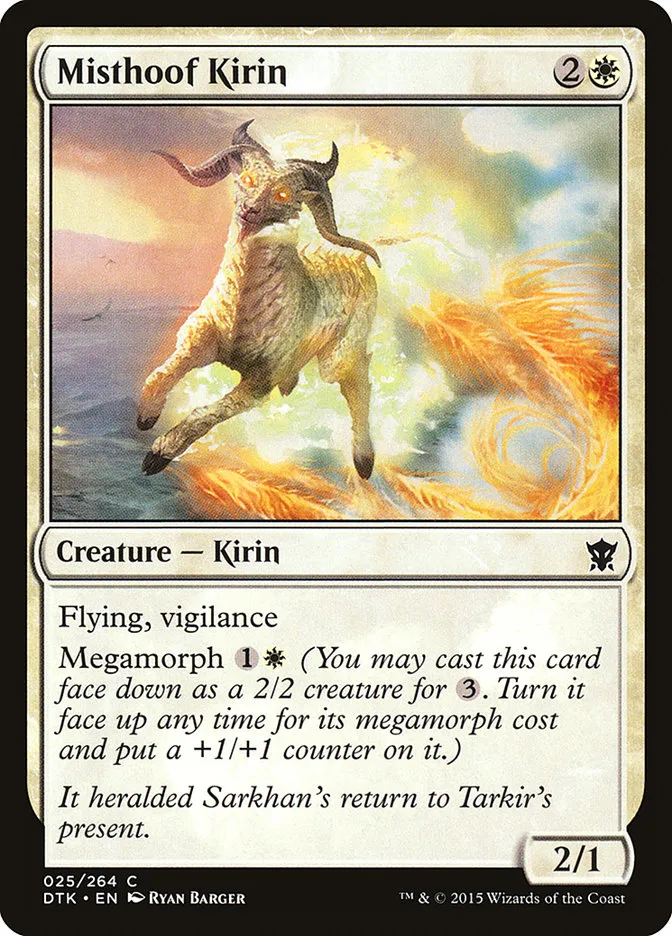2015 Dragons of Tarkir Misthoof Kirin common #25 common card image