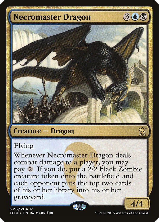 2015 Dragons of Tarkir Necromaster Dragon rare #226 rare card image