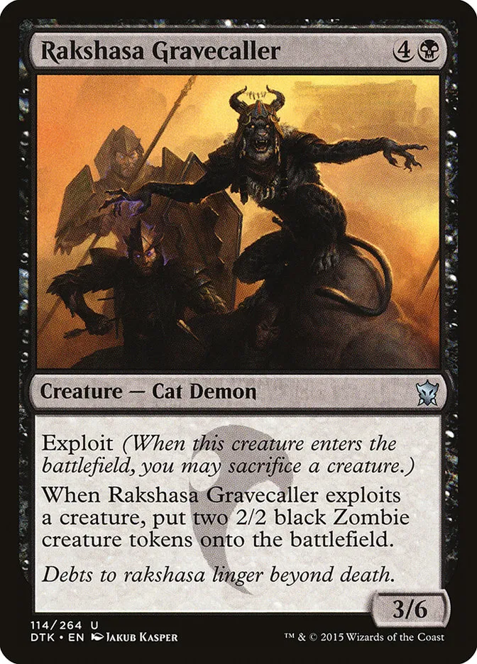 2015 Dragons of Tarkir Rakshasa Gravecaller uncommon #114 uncommon card image