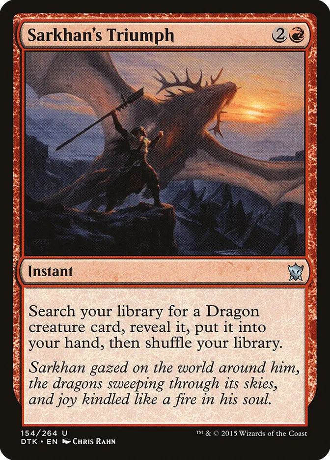 2015 Dragons of Tarkir Sarkhan's Triumph uncommon #154 uncommon card image