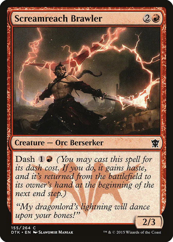 2015 Dragons of Tarkir Screamreach Brawler #155 common card image