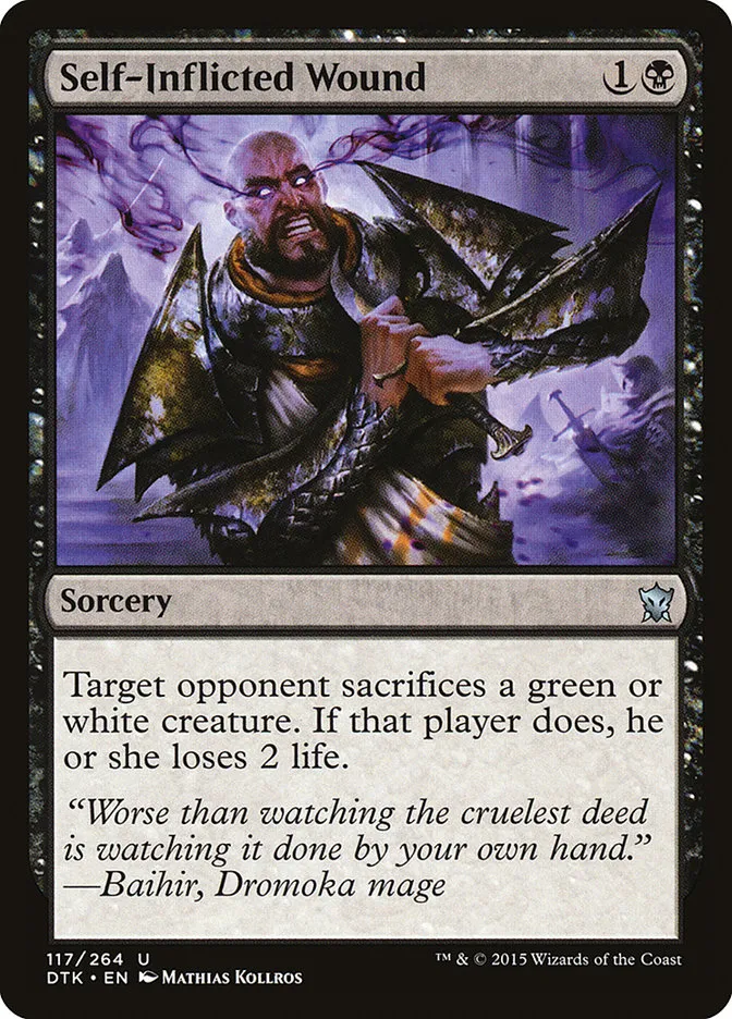 2015 Dragons of Tarkir Self-Inflicted Wound uncommon #117 uncommon card image