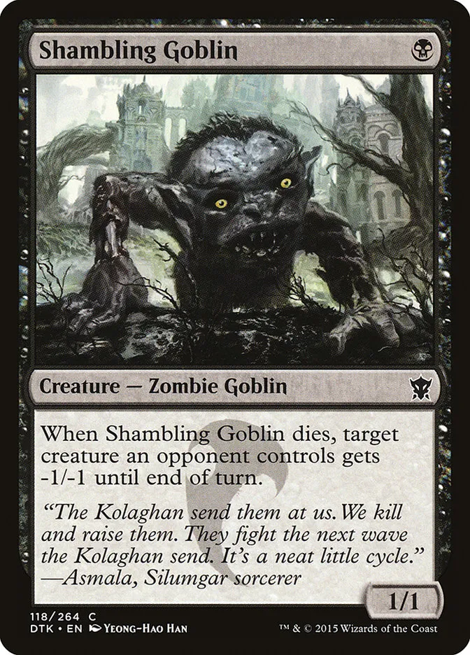 2015 Dragons of Tarkir Shambling Goblin #118 common card image