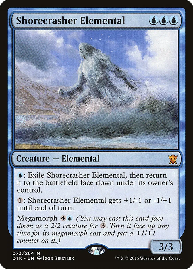 2015 Dragons of Tarkir Shorecrasher Elemental mythic #73 mythic card image