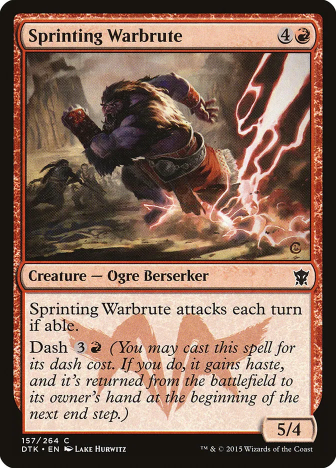 2015 Dragons of Tarkir Sprinting Warbrute [Foil] common #157 common card image