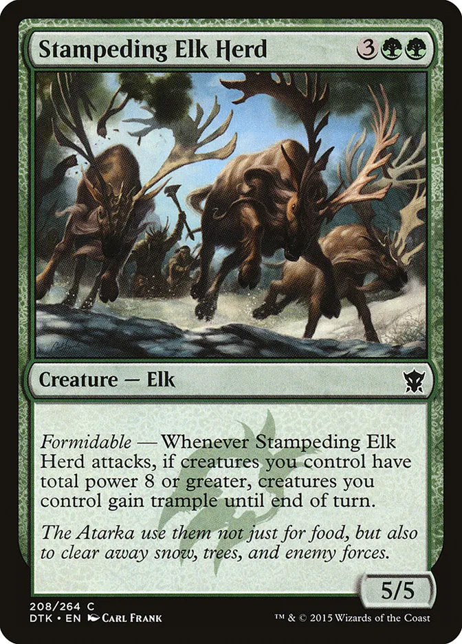 2015 Dragons of Tarkir Stampeding Elk Herd #208 common card image