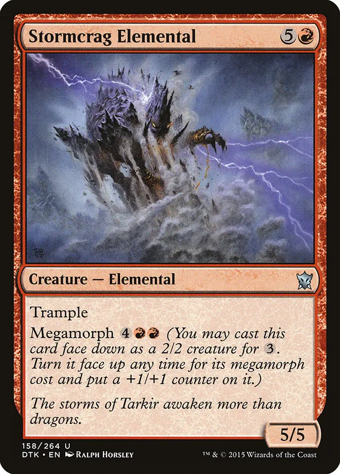 2015 Dragons of Tarkir Stormcrag Elemental uncommon #158 uncommon card image
