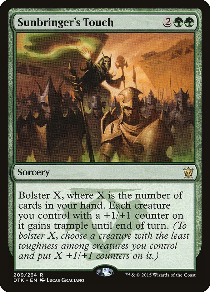 2015 Dragons of Tarkir Sunbringer's Touch rare #209 rare card image