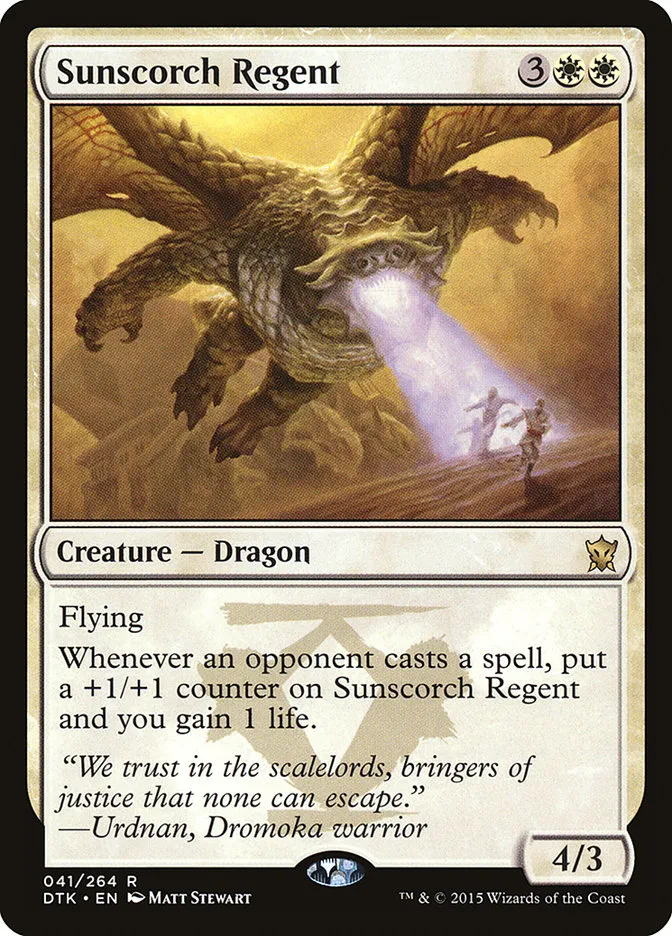 2015 Dragons of Tarkir Sunscorch Regent rare #41 rare card image