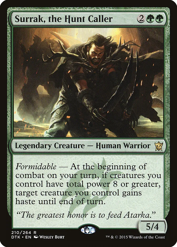 2015 Dragons of Tarkir Surrak, the Hunt Caller rare #210 rare card image