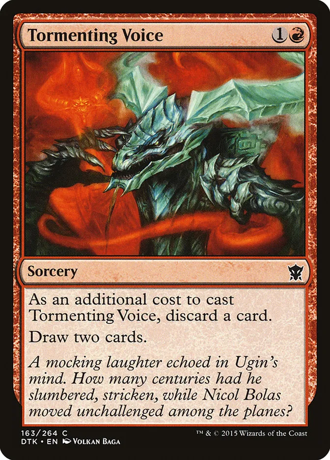 2015 Dragons of Tarkir Tormenting Voice #163 common card image