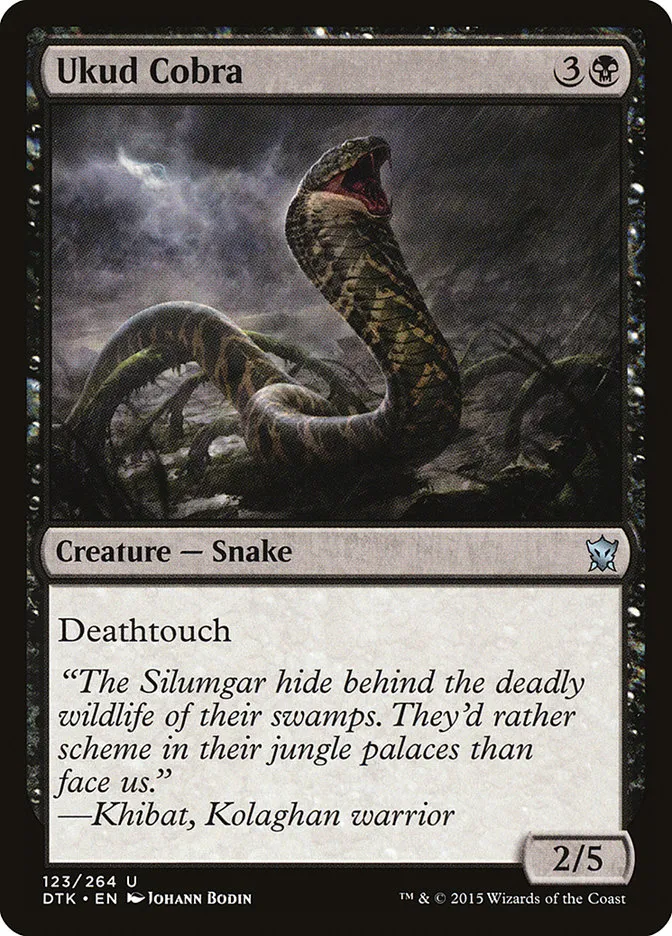 2015 Dragons of Tarkir Ukud Cobra uncommon #123 uncommon card image