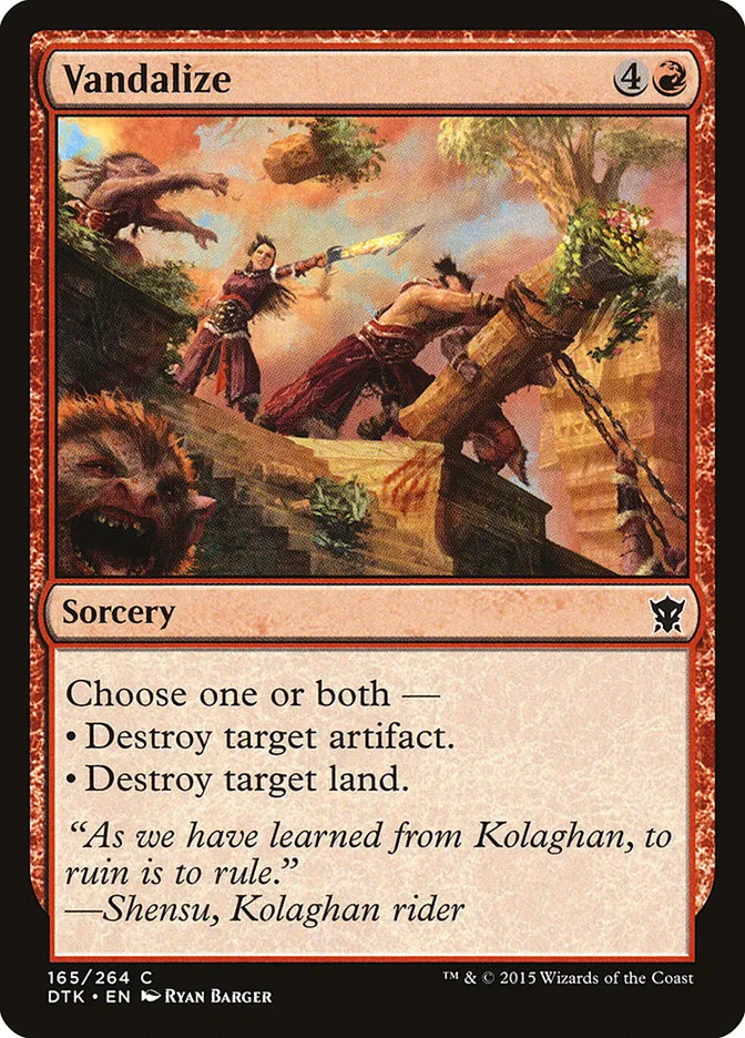 2015 Dragons of Tarkir Vandalize #165 common card image