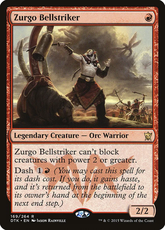 2015 Dragons of Tarkir Zurgo Bellstriker rare #169 rare card image