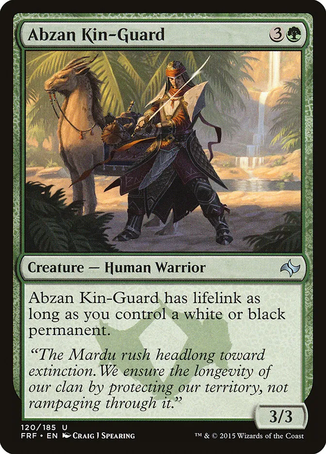 2015 Fate Reforged Abzan Kin-Guard #120 uncommon card image