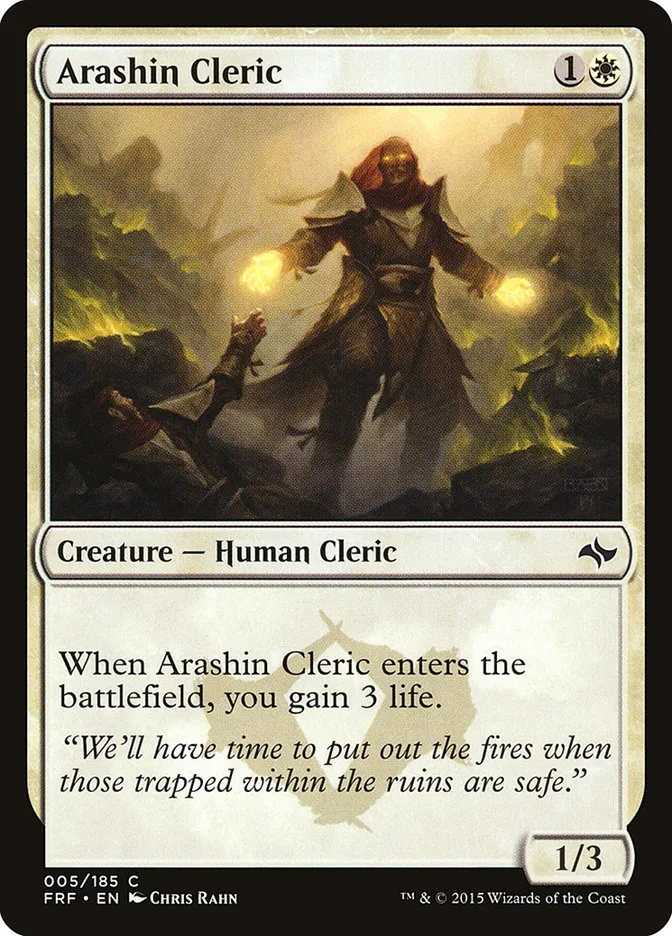 2015 Fate Reforged Arashin Cleric [Foil] common #5 common card image