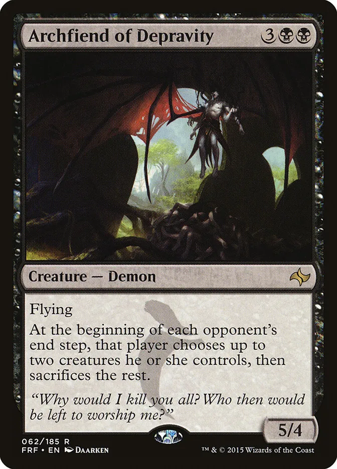 2015 Fate Reforged Archfiend of Depravity [Foil] rare #62 rare card image