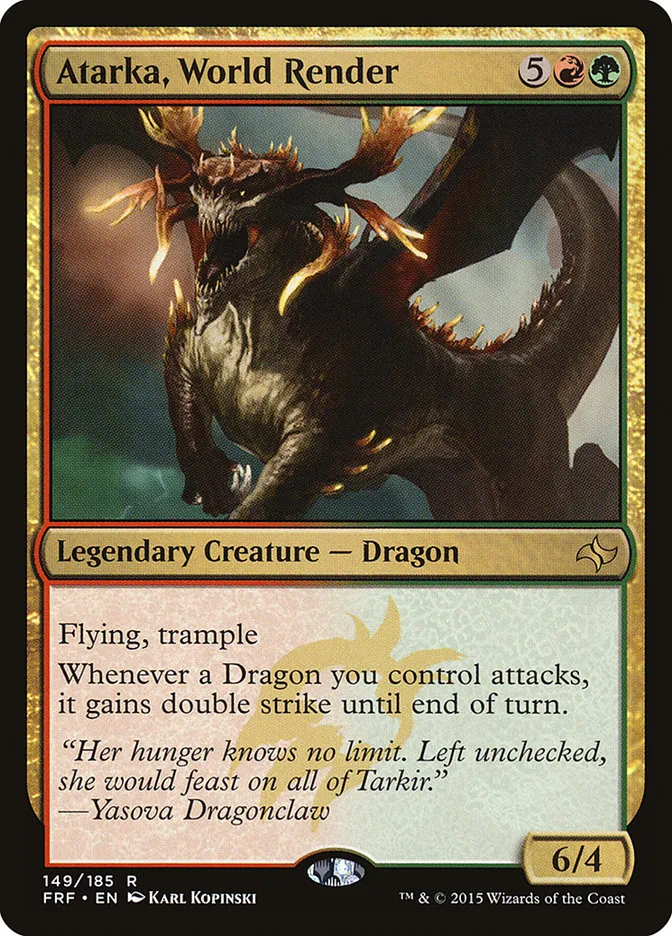 2015 Fate Reforged Atarka, World Render [Foil] rare #149 rare card image