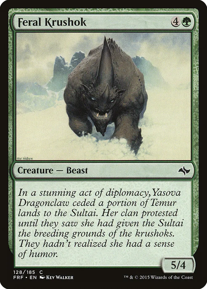 2015 Fate Reforged Feral Krushok #128 common card image