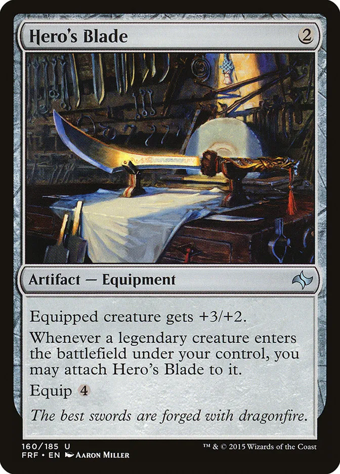 2015 Fate Reforged Hero's Blade #160 uncommon card image