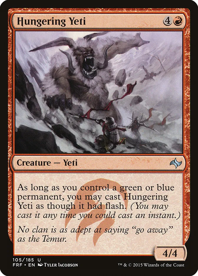 2015 Fate Reforged Hungering Yeti #105 uncommon card image