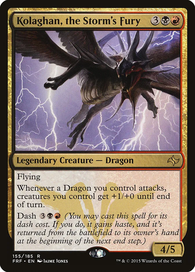 2015 Fate Reforged Kolaghan, the Storm's Fury #155 rare card image