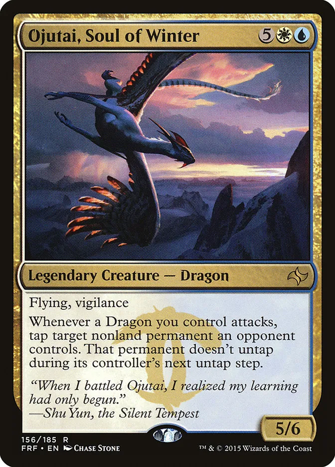 2015 Fate Reforged Ojutai, Soul of Winter #156 rare card image