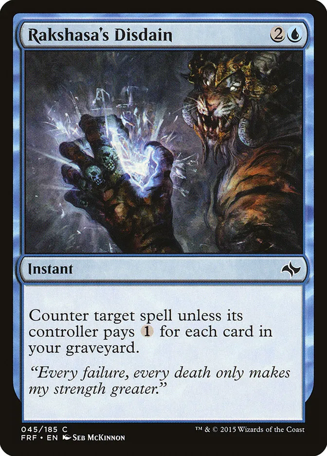 2015 Fate Reforged Rakshasa's Disdain [Foil] common #45 common card image