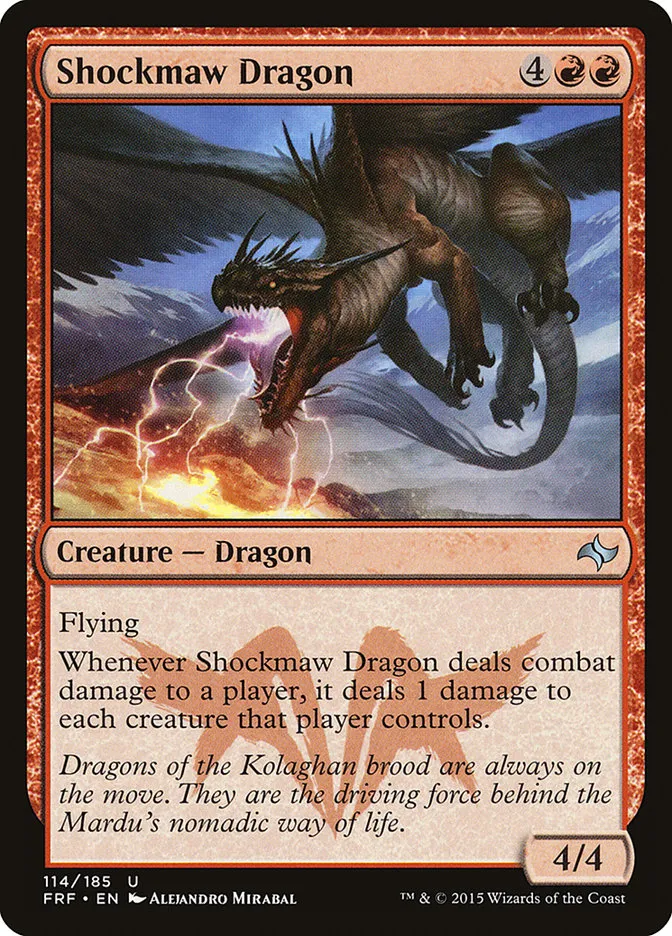 2015 Fate Reforged Shockmaw Dragon #114 uncommon card image