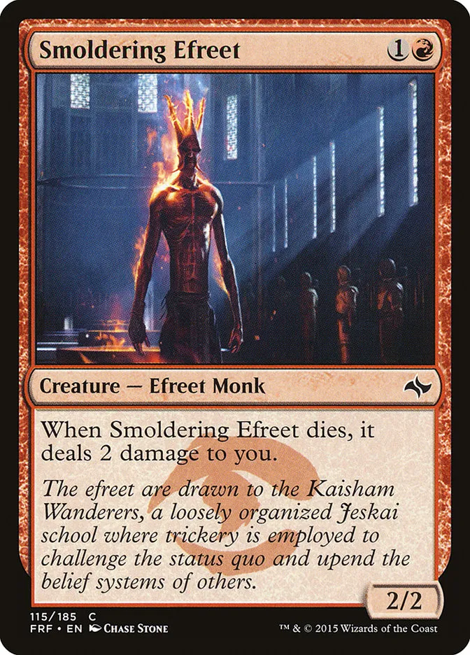 2015 Fate Reforged Smoldering Efreet #115 common card image