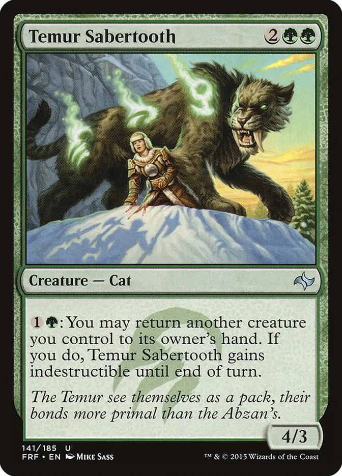 2015 Fate Reforged Temur Sabertooth #141 uncommon card image
