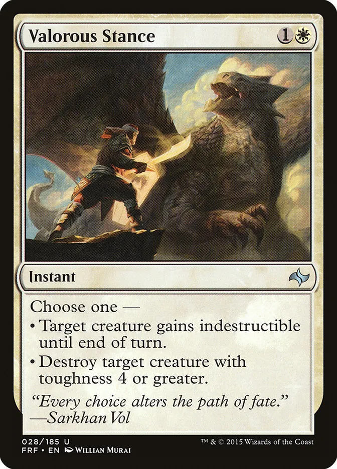 2015 Fate Reforged Valorous Stance [Foil] uncommon #28 uncommon card image